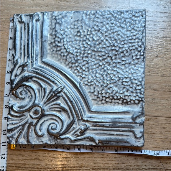 Decorative Tin Tile in Silver and Black - Picture 5 of 7
